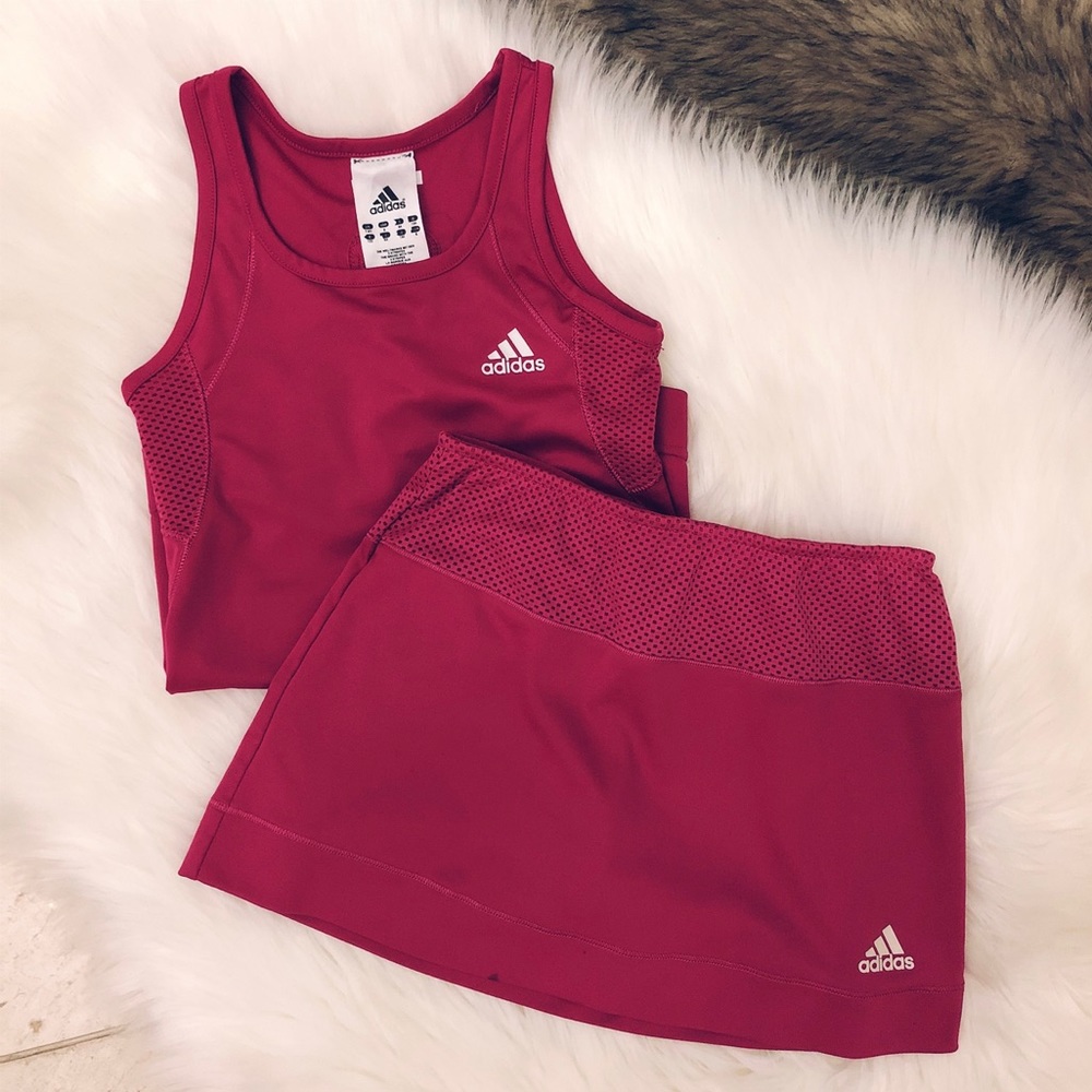 Adidas Girls Tennis Set Skirt & Tank Top